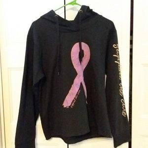 Black hoodie size medium support the cure